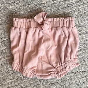 L'ovedbaby Baby Girl Blush Pink Bubble Shorts with Bow 9-12M 100% organic cotton